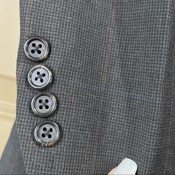 VTG Burberry Mens 38R Black Blazer Sport Coat Two Button - Picture 3 of 12